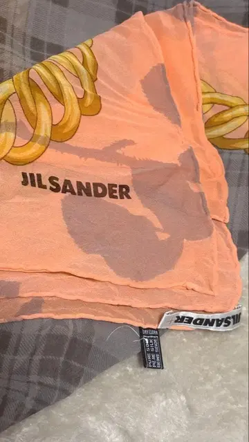 JIL SANDER 꽃무늬 체크 스카프