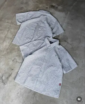 BELVET 크롭 체크 셔츠 화이트 L