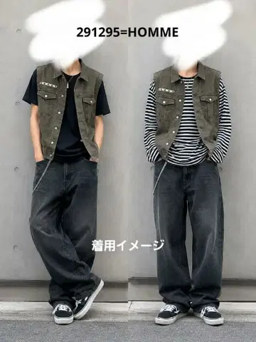 291295=HOMME 밀리터리 베스트 카키 쇼핑백