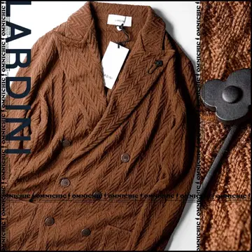 LARDINI 라르디니 테라코타 헤링본 코튼 니트 크로스 자켓 S