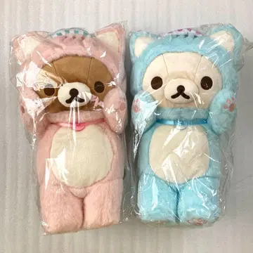 새상품 리락쿠마 고양이 고양이 봉제 인형 코리락쿠마 고양이 고양이의 온천