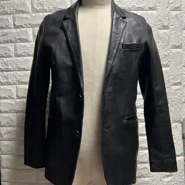 FREE'S SHOP MEN 램 가죽 테일러드 자켓 블랙 Y2K