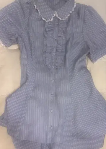 시크릿 허니 더블 프릴 반팔 셋업