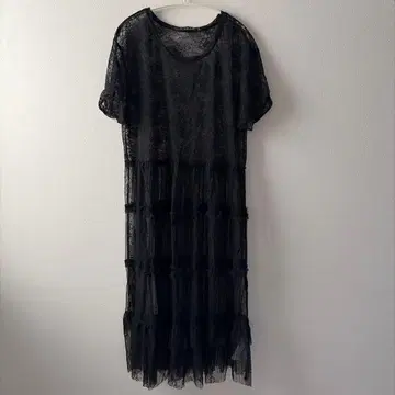 ZARA BASIC 블랙 티어드 레이스 원피스 M