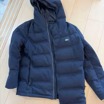 Lacoste 후드 부착 다운 자켓 블랙