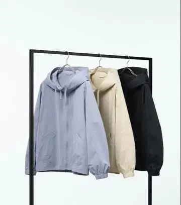 UNIQLO U 후디드 블루종 블루 그레이