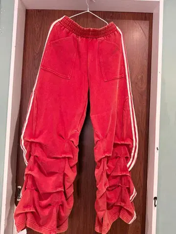 adidas by Avavav 플리츠 트랙 팬츠 M 사이즈 레드