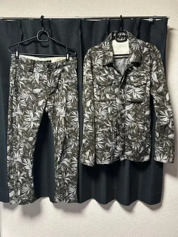 NO ID 올 패턴 셋업 블루종 자켓