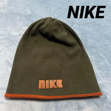 NIKE 리버서블 니트 모자 카키.오렌지
