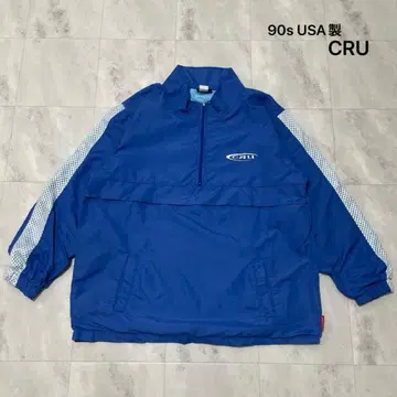 90s USA제 CRU 크루 아노락 후드티 하프 지퍼 나일론