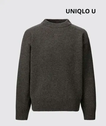 UNIQLO U 프리미엄 라무 로게이지 스웨터 다크 브라운 S