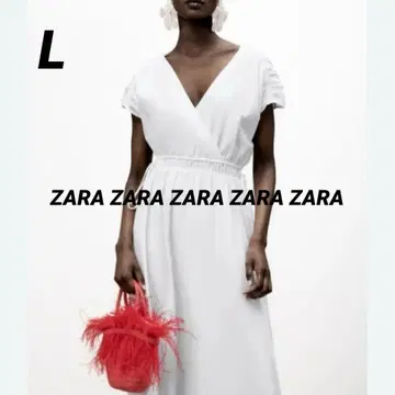 [ 완판템 ] ZARA 허리 스트레치 포플린 원피스 L 택 포함 새상품