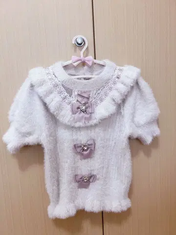 LIZLISA 3연 리본 니트 암워머