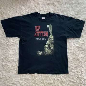 LED ZEPPELIN 밴드 티셔츠 GILDAN 90s 통기타 컷소