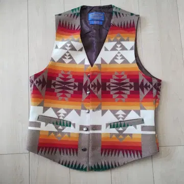 Pendleton 기하학 패턴 울 베스트 L