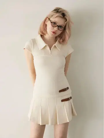 ANDMARY Luna 플리츠 미니 드레스