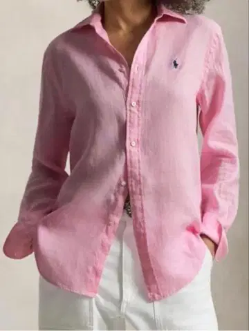 폴로 랄프로렌 린넨 셔츠 S 핑크