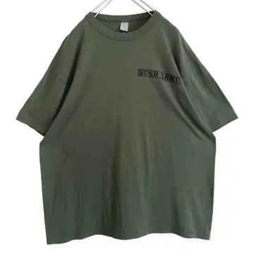해외 구제 의류 BUSH ARMY 프린트 싱글 스티치 반팔 T셔츠