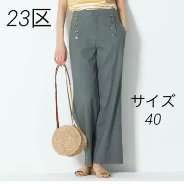 23구 린넨 레이온 스트레치 마린 팬츠 카키 40