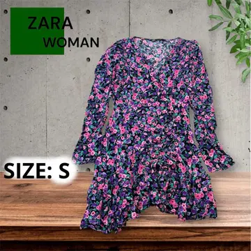 e2231 ZARA 플라워 프린트 프릴 카슈쿨 원피스 S