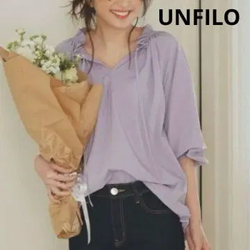 UNFILO 앙피로 스트레치 블라우스 퍼플 온워드 카시야마