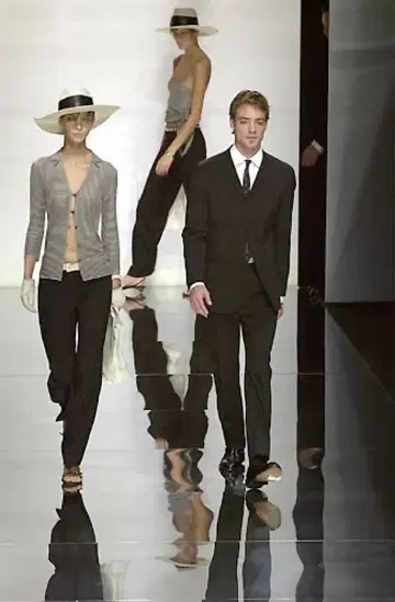 2001ss EMPORIO ARMANI 슬랙스 다크 네이비 스트라이프