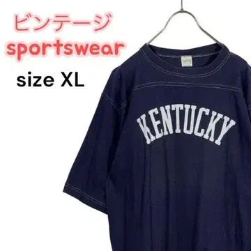 스포츠 웨어 70s 80s 빈티지 T셔츠 풋볼 XL 퍼플네이비