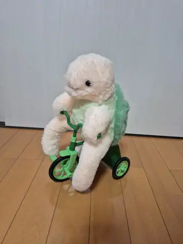 토끼와 거북이의 자전거 레이스 기믹 봉제 인형 거북이