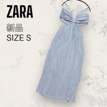 [ 새상품 ] ZARA 컷 아웃 플리츠 미디 드레스 원피스