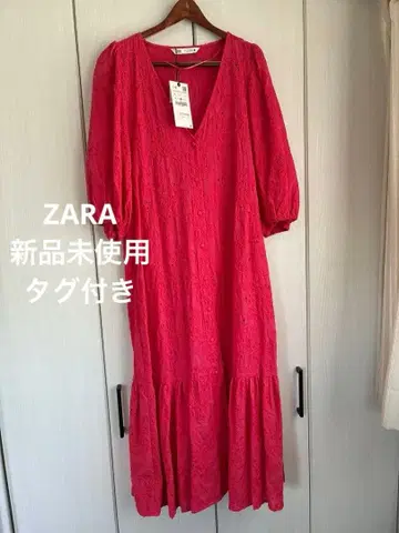 [ 미사용 새상품 ] ZARA 맥시 원피스 핑크 L 사이즈