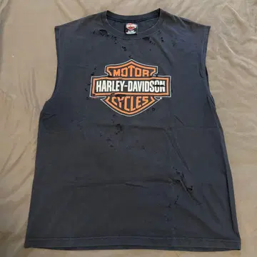 Harley-Davidson 탱크탑 블랙 NOILL 데미지 가공