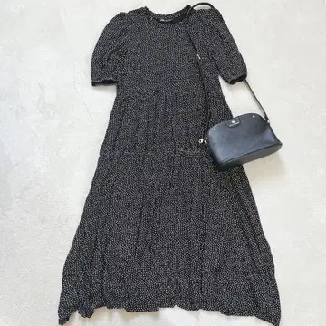 ZARA 도트 무늬 A라인 롱 원피스 캐주얼 루즈핏 M