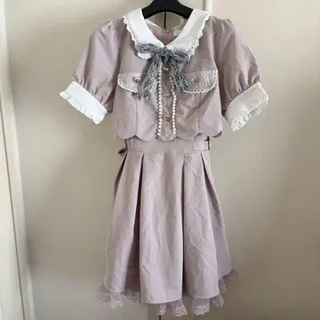 LIZLISA 반팔 미니 원피스 핑크