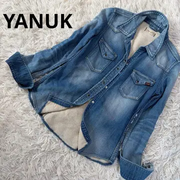 YANUK 야누크 웨스턴 데님 셔츠 맨투맨 원단 데니트 S 블루
