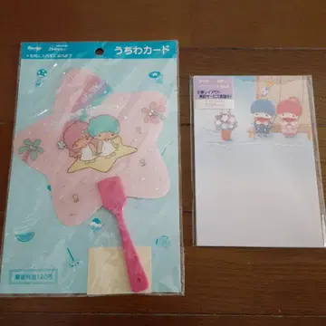 키키라라 부채 카드 별 모양 엽서 8장
