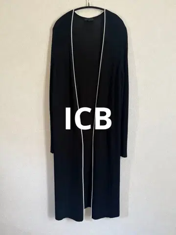 ICB 새상품급 블랙 얇은 소재 롱 가디건 S 사이드 슬릿 봄/가을