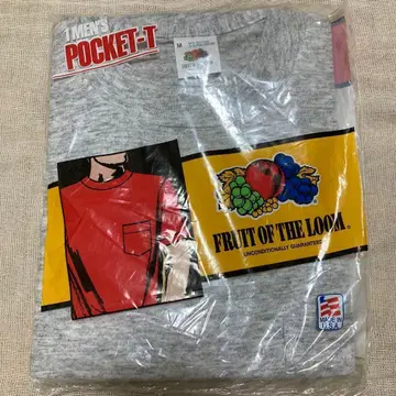 90s FRUIT OF THE LOOM 포켓T 데드스탁 그레이