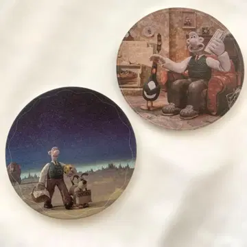 레어 Wallace & Gromit 양면 코스터 월레스와 그루밋