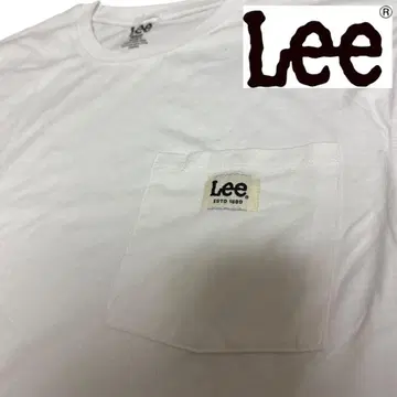 Lee 티셔츠 화이트 원포인트 가슴 포켓 로고 티셔츠