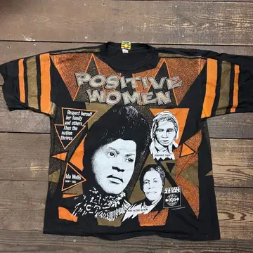XL 90s 위인 올 패턴 T셔츠 블랙 KACY 멀티 프린트 구제 의류