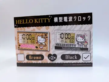 HELLO KITTY 가로형 전파 시계 제브라 패턴 갸루