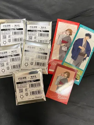 주술회전 극락탕 락카페 트레이딩 캔뱃지 미개봉 5개 세트