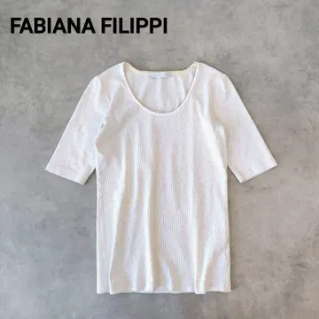 FABIANA FILIPPI 5부 소매 리브 티셔츠 반팔 비즈
