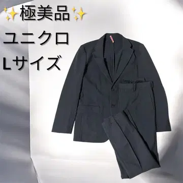 미사용 유니클로 스트레치 테일러드 자켓 팬츠 셋업 블랙