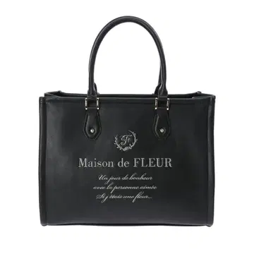 Maison de FLEUR EC 한정판 인조 가죽 토트백 블랙