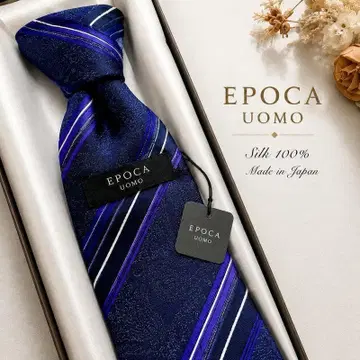 [고급] 미사용 EPOCA UOMO 페이즐리 넥타이 선물 어버이날 보라색