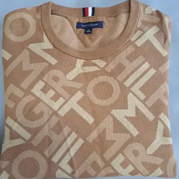 TOMMY HILFIGER 베이지 로고 니트