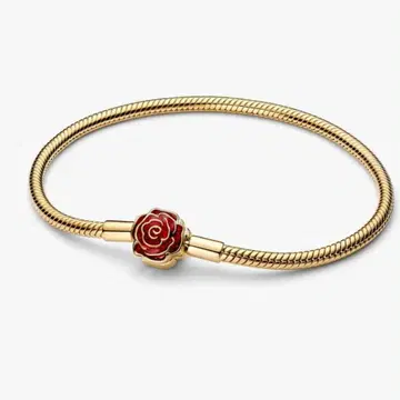 Pandora 골드 로즈 모티브 참 팔찌 size-19cm