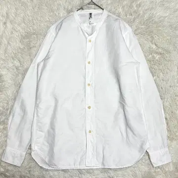 MHL. 마가렛호웰 셔츠 밴드 카라 린넨 혼방 코튼