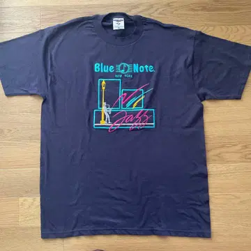 JERZEES Blue Note 재즈 T셔츠 L 네이비 블루노트